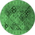 thumbnail image 1 of Ahgly Company Indoor Round Oriental Emerald Green Industrial Area Rugs, 8' Round, 1 of 4