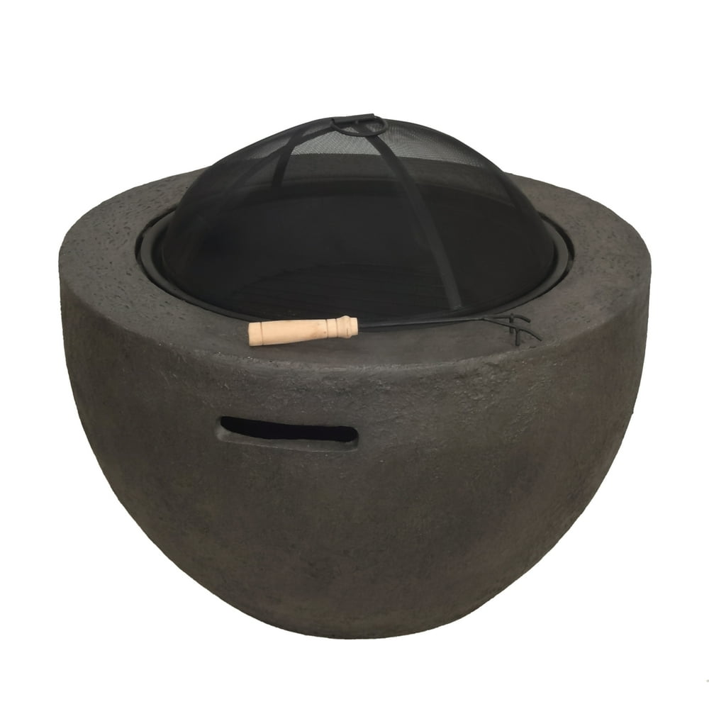 Raymond Outdoor 32" Wood Burning LightWeight Concrete Round Fire Pit