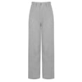 thumbnail image 5 of Womens Casual Wide Leg Corduroy Pants High Waisted Up Down Straight Dress Pant Long Trousers Palazzo Pants Pockets Gray, 5 of 8