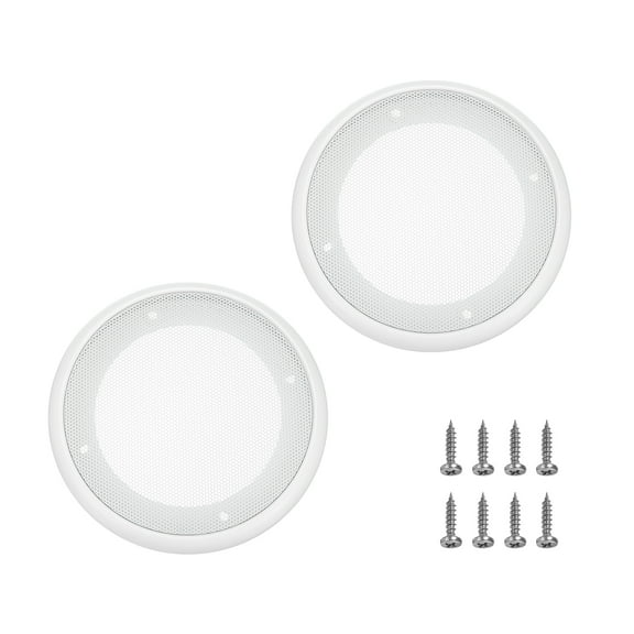 2pcs 5" Grill Mesh Decorative Circle Woofer Guard Protector Cover Parts White