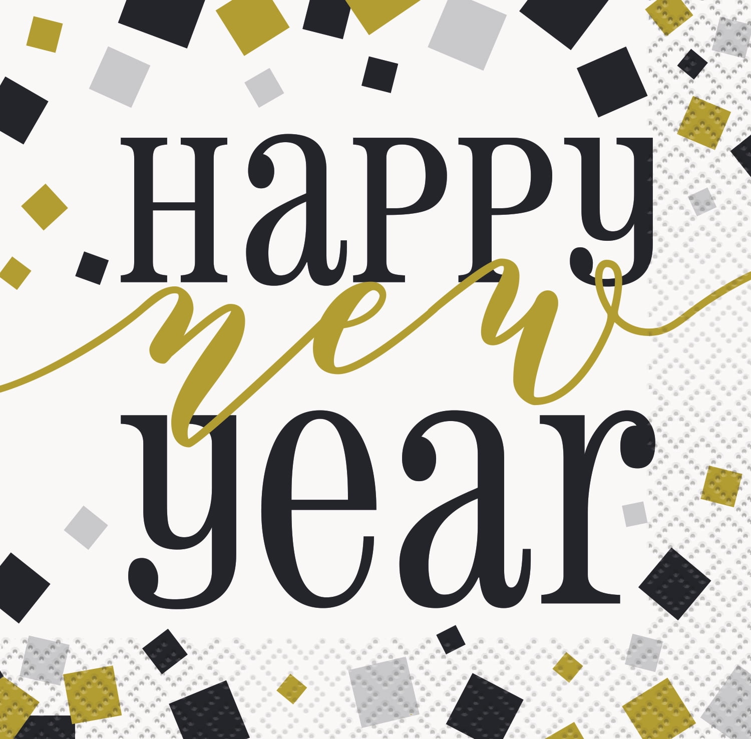 Beverage Napkins 16 16 Happy New Year Party 7 Plates