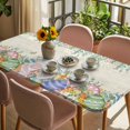 thumbnail image 3 of Cute Easter Bunny Table Cloths for 6 Foot Rectangle Tables, Eucalyptus Leaves Colorful Eggs Beige Patio Waterproof Elastic Fitted Tablecloths, Washable Rectangular Table Cover for Camping, 3 of 8