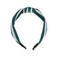 thumbnail image 4 of Unique Bargains 1 Pc Grace Stripe Pattern Wide Cross Knot Headbands for Women White Dark Green, 4 of 6