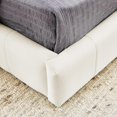 thumbnail image 5 of Full Size Upholstered Tufted Floor Bed Frame, Sofa Bed Frame with Comfortable Backrest and Armrests,Velvet Platform Bed for Bedroom, Living, Recreation Room,No Box Spring Needed (Beige, Full), 5 of 9