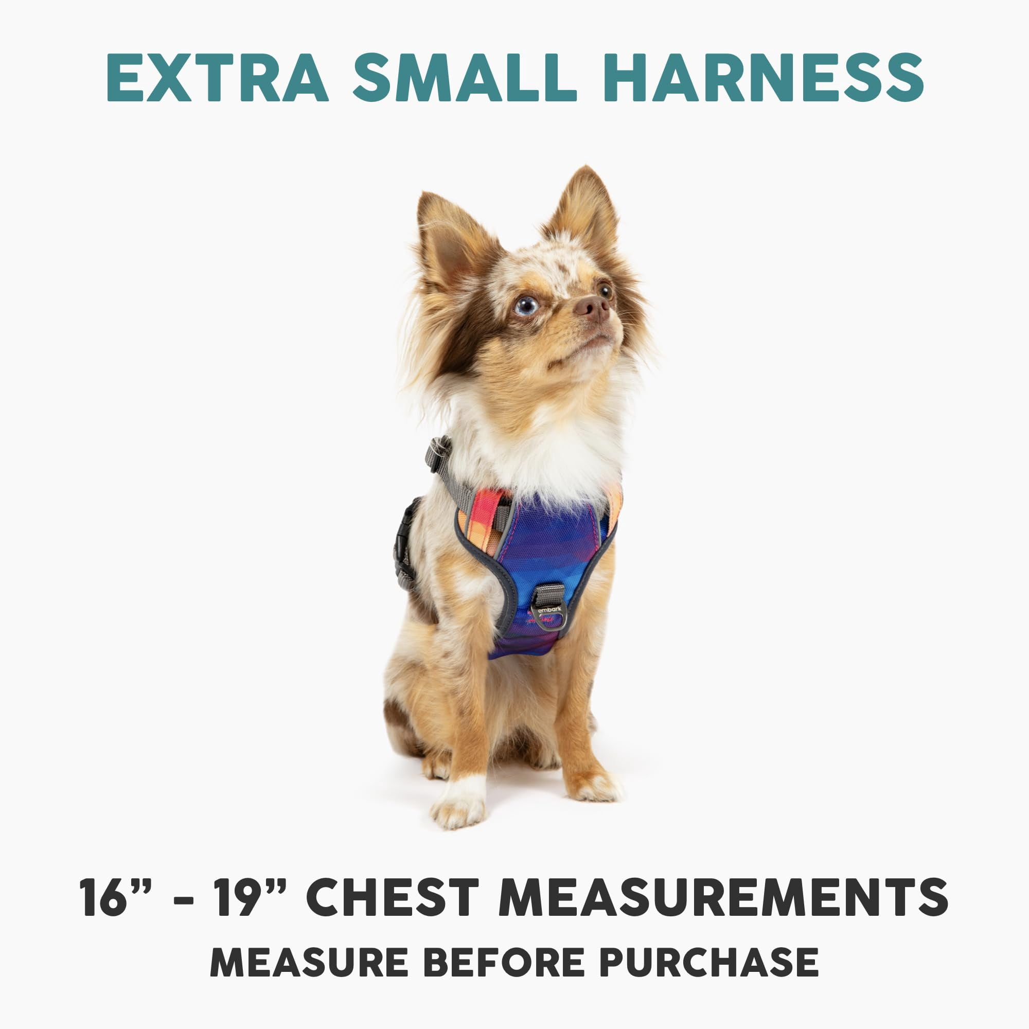 Embark Adventure Dog Harness For Small  Medium & Large Dogs - No Pull Reflective Trim Heavy Duty Oxford 2 Leash Clips Gel-lined Handle Soft Padded