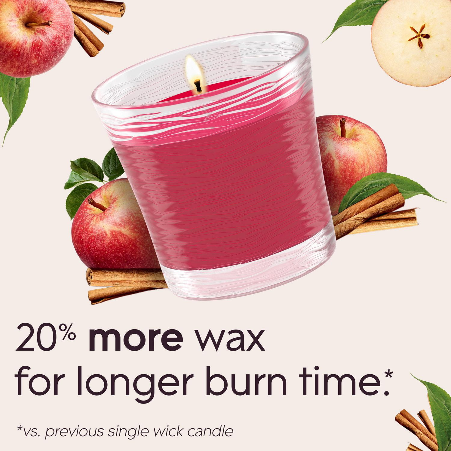 Glade® Scented Candle Air Freshener, Apple Cinnamon, Jar Candle, 2 Pack