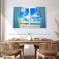 thumbnail image 3 of Elephant Stock Paradise Through The Window Wall Art - Horizontal Multi Panel Canvas - Living Room Wall Decor - Architecture Multi Panel - Blue And Yellow Decor - 57" x 36", 3 of 8