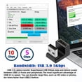 thumbnail image 4 of CY 10Gbps USB3.0 Male to Female Extension Power Data Video Adapter 360 Degree Up Opposite U Shape Back Angled, 4 of 7