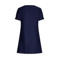 thumbnail image 5 of Mingw Womens Short Sleeve Mini Dress Summer Babydoll T Shirt Skirts for Women Classic Fit Timeless Sundress Tiered Pleated Swing Flowy Loose Beach Casual Smocked ,3XL,Navy, 5 of 6