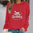thumbnail image 4 of HOMBOM Christmas Sweatshirts for Womens Lightweight Ugly Pullover Red Long Sleeve Merry Christmas Crewneck Ladies Shirts Party, 4 of 6