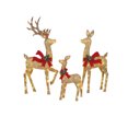 thumbnail image 1 of Holiday Time 3-Piece Lighted Glittering Thread Deer Family Outdoor Decor, with 210 Warm White LED Lights, 1 of 4