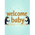 thumbnail image 4 of LUUFILx Welcome Baby Banner with Penguins Glitter Backdrop Decorations for Party Supplies Baby Shower Photography Props Background, 4 of 8