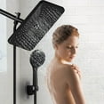 thumbnail image 5 of IUSU 11.8" Shower Head Set High Pressure Rainfall Rain Shower Head 8-Setting Handheld with Hose Black, 5 of 7