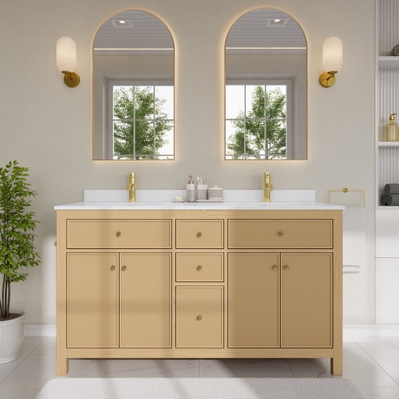 Wyndham Collection Wcf9292-60D-Vca-Unsmxx Pendry 60" Free Standing Double Basin Vanity Set