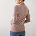 thumbnail image 6 of Brown Womens Tops Women's Casual Solid Long Sleeve Fitted Turtleneck Sweater Top Going Out Tops for Women, 6 of 6