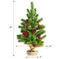 thumbnail image 4 of Costway 20" Table PE Décoration de Noël Arbre W / Pommes de Pin & Baies Rouges, 4 of 10