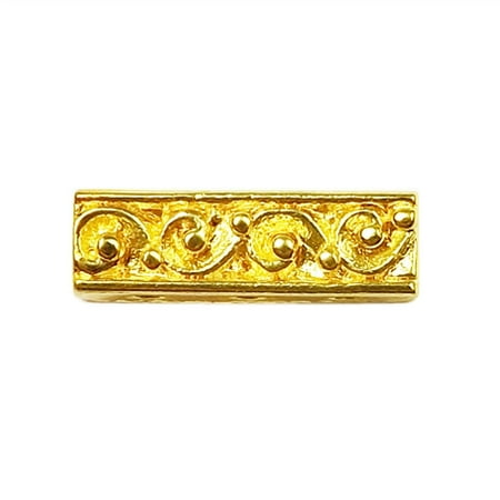 Bar 3 Strand - CG-465 18K Gold Overlay Multi Strand Scroll Work Spacer Bar With 3 Hole