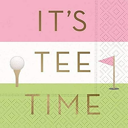 It's Tee Time Cocktail Napkins - Fun Golf Design, Party Supplies, 16 Beverage Napkins
