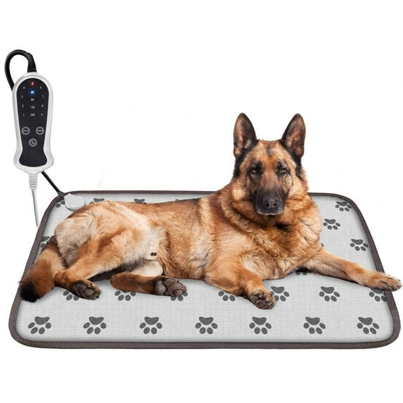 Daretodo Pet Heating pad 34"x21" Large Dog Cat Heating Pad Heated Ped Beds Dogs House Heater Electric Warming Pad for Puppies with Timer,Chew Resistant Cord,Easy Clean,Waterproof