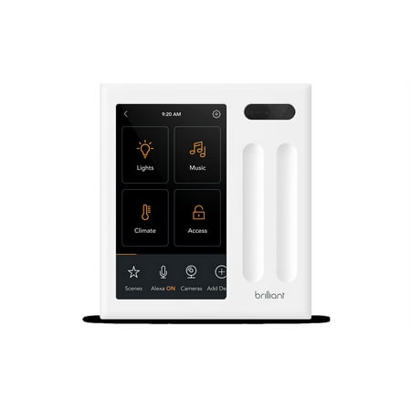 Brilliant - Wi-Fi Smart 2-Switch Home Control Panel with Voice Assistant - White