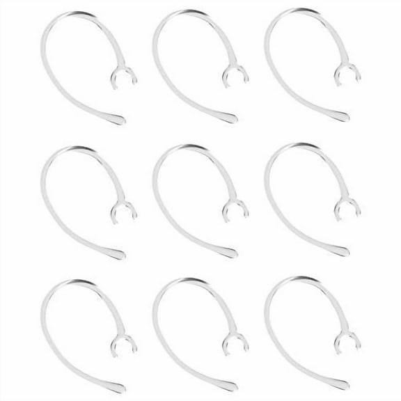 Universal Small Clamp Bluetooth Ear Hook Loop Clip Replacement - Set of 9 Clear
