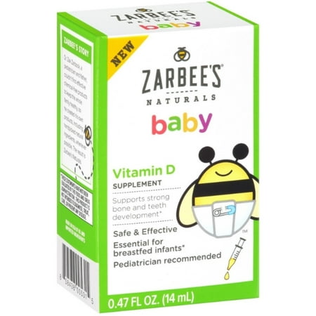 ZarBee's Naturals Baby Vitamin D Drops, 0.47 oz (Pack of 6)