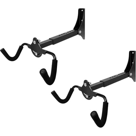 Foldable Bike Wall Mount Rack, Bicycle Rack Storage, Horizontal Bicycle Storage Hanger Adjustable Bike Hanging Hook, Heavy Duty Bike Rack Hook Holder Mounted Garage Indoor or Home （2 Pack）