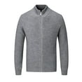 thumbnail image 2 of uikmnh Cardigan à Fermeture Éclair Complète pour Hommes, Col à Revers, Manches Raglan, Décontracté, Côtelé (Taille : S), 2 of 4