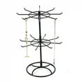 thumbnail image 5 of Rotating Jewelry Display Stand 2 Tier Round Metal Necklace Organizer For Hanging Earrings Rings Bracelets Watches Accessories, 5 of 7