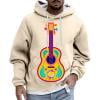 VBARHMQRT Chandail à Fermeture Éclair pour Homme Style Carnaval Décontracté Imprimé Guitare Chandail à Capuche à Manches Longues
