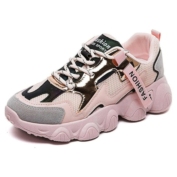 Womens Casual Platform Sneakers Mesh Breathable Lightweight Chunky Shoes Soft Walking Running Shoes