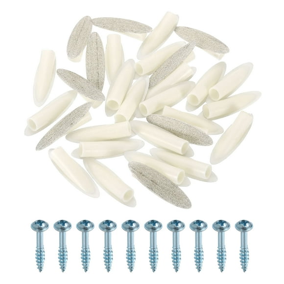 Uxcell 100 Pack Plastic Pocket Hole Plugs, 9mm Slant Hole Caps with Pocket Screws for Pocket Hole Jig Wood Working Tool Accessories, Silver Gray