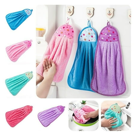 Joernso Kids Adult Soft Hanging Hand Wipe Home Bathing Kitchen Water Absorbent Towel
