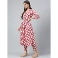 thumbnail image 5 of Janasya Women's Maroon Cotton Floral Printed Pant Set, 5 of 9