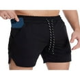 thumbnail image 4 of Men Casual Sports Shorts  Quick-drying Solid Color Running Training Fitness Short Pants with Pockets, 4 of 6
