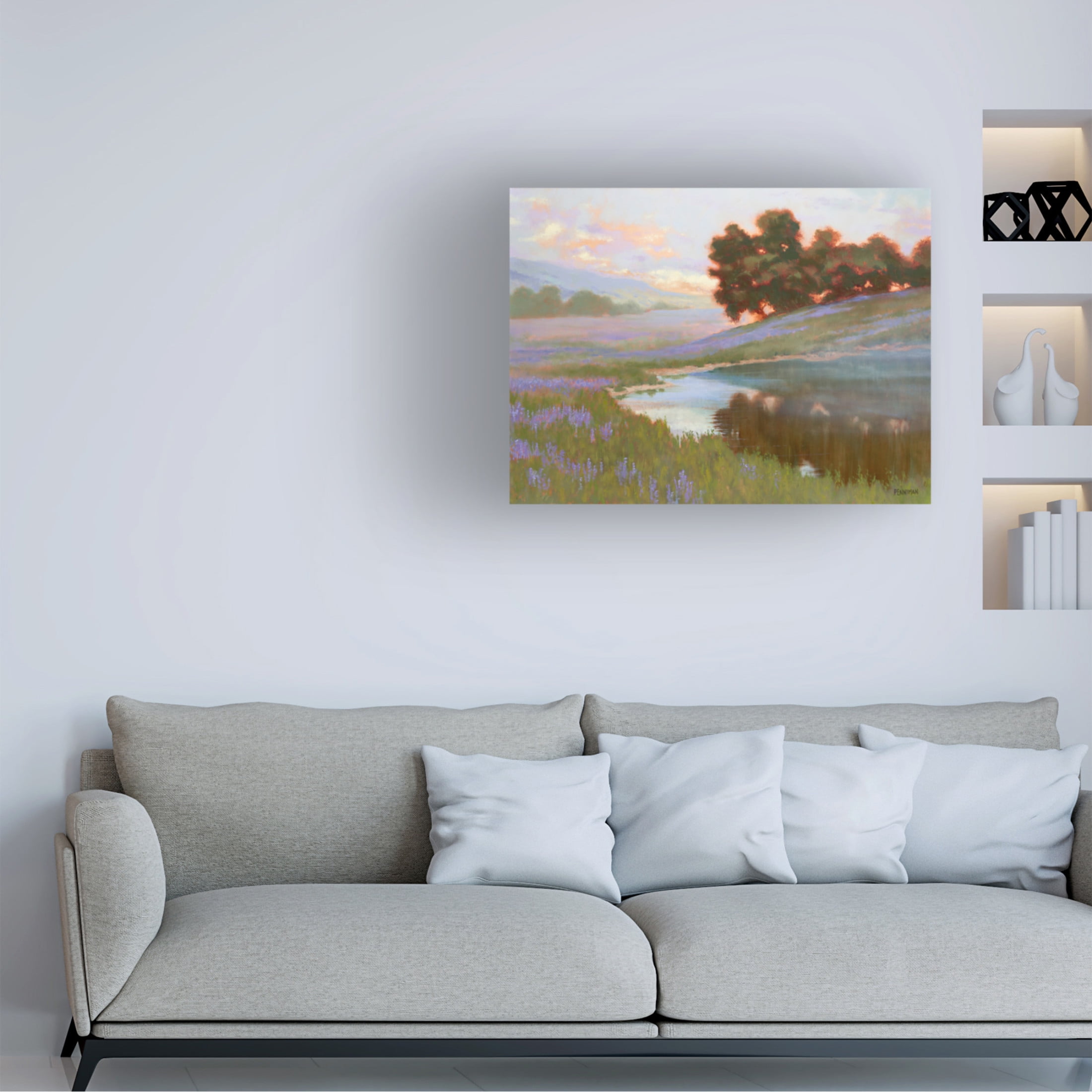 Canvas Wall Art - Ed Penniman 'Pastel Lupin' Wall Art for Living Room, Bedroom, or Office Décor by Trademark Fine Art - 24 x 18 Inches