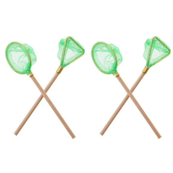 FOMIYES 4 pcs Miniature Fishing Net Toy Fishing Net Kids Toy Tiny House Fishing Accessories