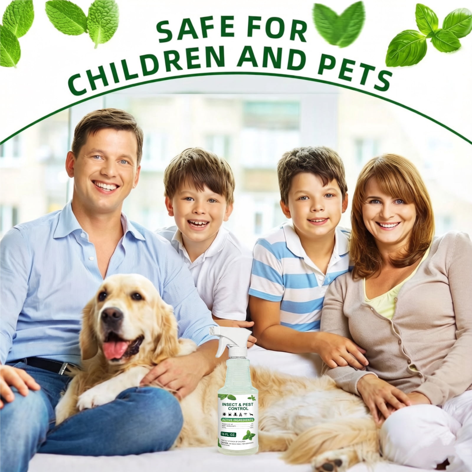 Paddsun Peppermint Oil Insect Traps Spray, 16oz Ready-to-Use Multi-Purpose Botanical Spray for Indoor & Outdoor Use Control for Spiders Ants Mosquito and More Safe for Plants and People