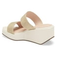 thumbnail image 2 of Cecelia New York Baily Alabaster White Gold Platform Slides Sandals Band Mules (Alabaster Gold Canvas, 7), 2 of 6