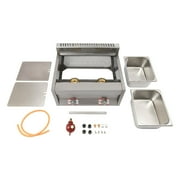 2pan Commercial Gas Fryer Countertop Deep Fryer Propane(LPG) Stainless Steel