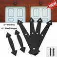 thumbnail image 3 of Magnetic Garage Door Accents Decorative Carriage 4 Hinges 2 Handles Hardware Set,Black, 3 of 9