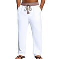 thumbnail image 2 of Dxzfnsa Men's Elastic Waist Hiking Pants Water Resistant Quick-Dry Lightweight Outdoor Sweatpants with Zipper Pockets pantalones de hombre(White,L), 2 of 9