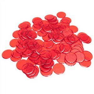 Plastic Bingo Chips - Red - 7/8 inch size - 100 per pack