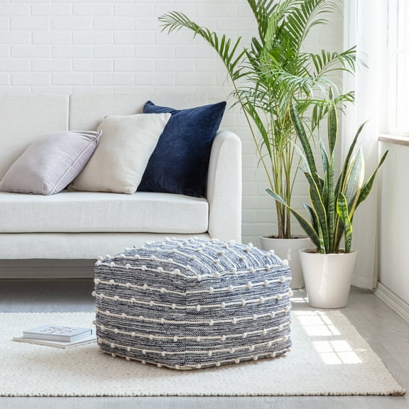 Anji Mountain Cotton Polyester Square Poufs