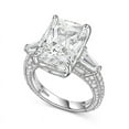 thumbnail image 5 of Blue Jewel 2.1Ct Radiant Cut Simulated Diamond Ring - 14K White Gold Plated Ring - Mid Century Engagement Wedding Baguette Ring - Handmade Jewelry for Her - Daily Wear Diamond Ring - Stamped 14K Ring, 5 of 11