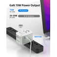 thumbnail image 2 of Adaptador de viaje universal MOMAX de 70 W GaN con 3 USB-C y 2 USB-A, 2 of 6