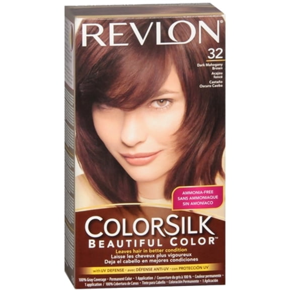 Revlon ColorSilk Hair Color [32] Dark Mahogany Brown 1 ea (Pack of 2)
