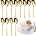 thumbnail image 1 of Juego de 12 Cucharillas de Acero Inoxidable 18/8 de 14 cm, Mini Cucharillas Chapadas en Oro para Descanso, Pastel, Azúcar, Postre, Té, Helado, Acero Inoxidable 304 Rojo Verde, 1 of 5