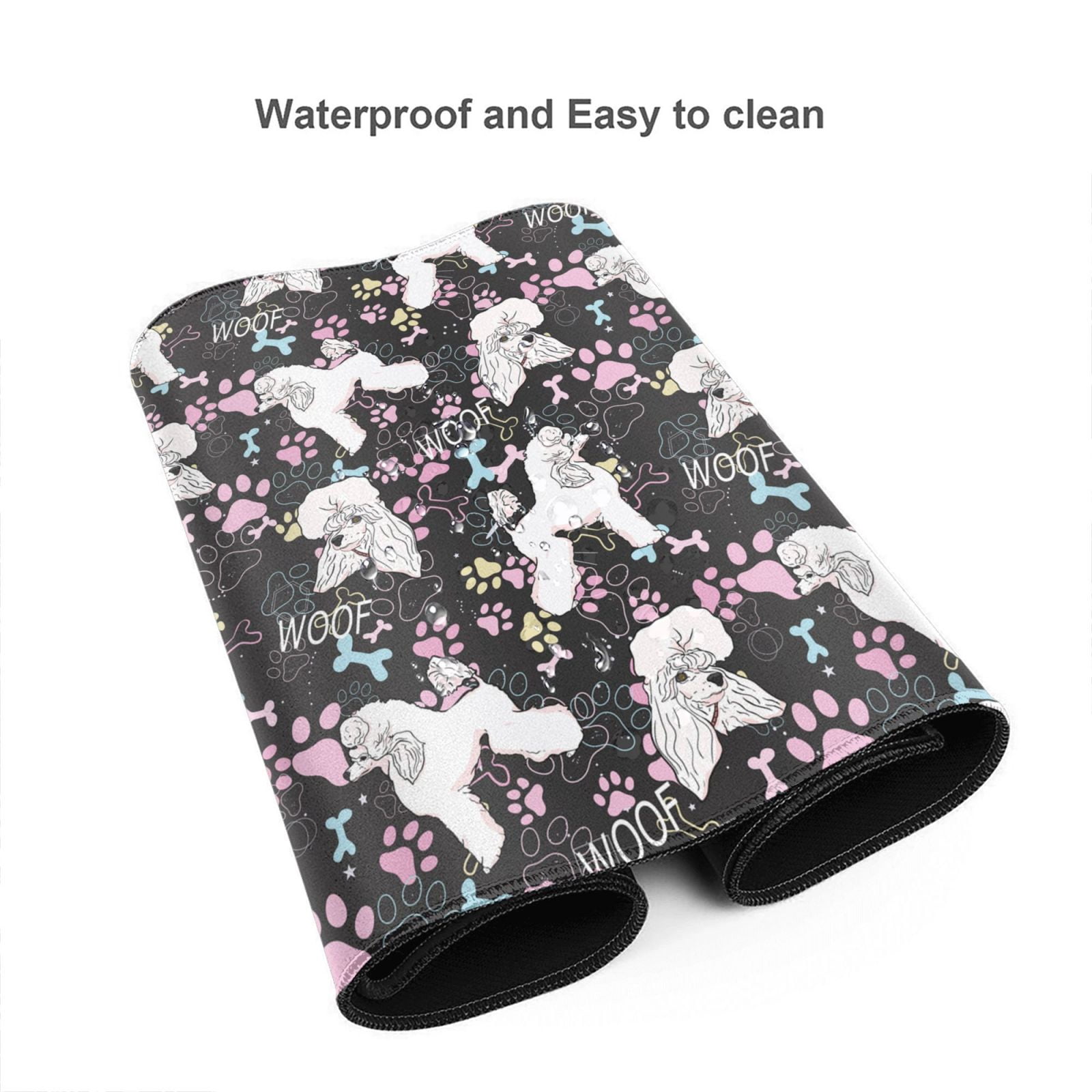 Kdxio Cute Poodle Dog Print Large Gaming Mouse Pad,Non-Slip Base,Water Resist Keyboard Pad for Gamer,Office & Home,29.5 x 15.8 in