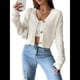 thumbnail image 3 of Suéter Tipo Cárdigan de Punto Suave con Cuello en V y Botones Delanteros de Larga para Mujer M, 3 of 9